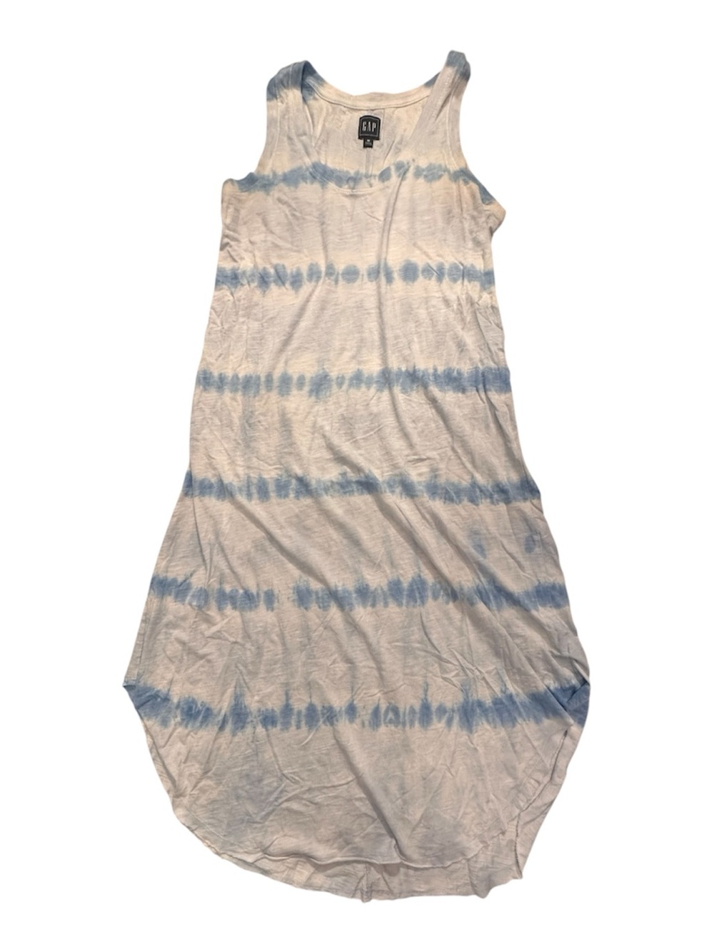GAP White and Light Blue Tie-Dye Midi Dress